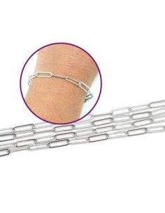 Chainette grosse maille trombone en acier inoxydable argenté 2