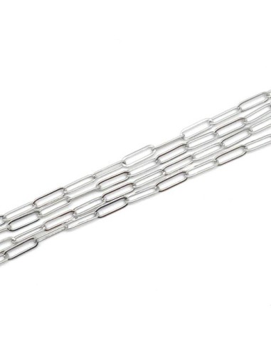 Chainette acier inoxydable maille rectangle argenté