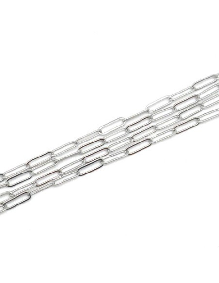 Chainette acier inoxydable maille rectangle argenté Chainette acier inoxydable maille rectangle argenté