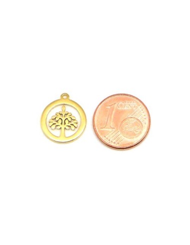 Arbre de vie en acier inox pour bijoux doré
