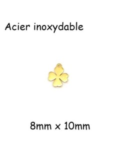 Pendentifs trèfle à 4 feuilles, porte-bonheur doré en acier inox