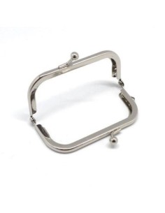 Fermoir porte monnaie clic-clac en métal argenté 7cm avec attache sur le côté 2