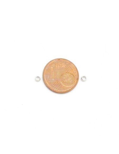 Perle ronde argenté à écraser en acier inox pour cordon de 1mm à 1,5mm Perle ronde argenté à écraser en acier inox pour cordon de 1mm à 1,5mm