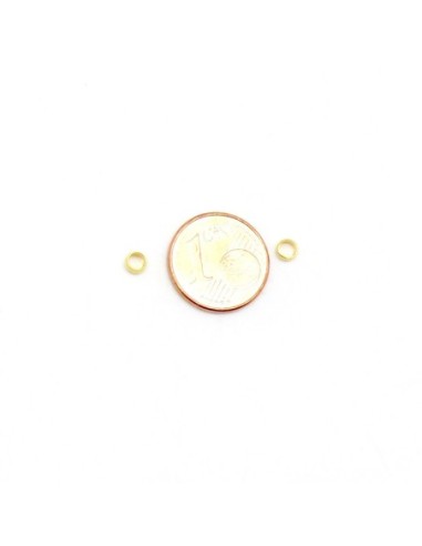 Perle ronde  écraser doré acier inoxydable pour cordon de 2mm à 2,5mm