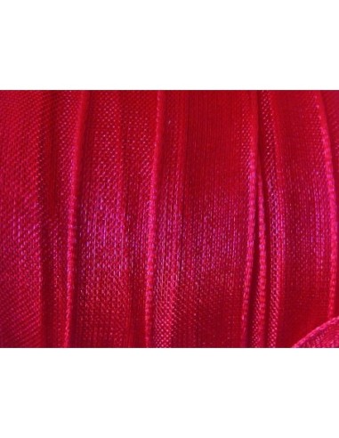 1m de Ruban Galon organza plat rose rouge 10mm
