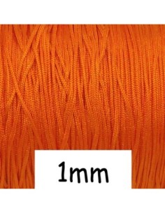 Fil de jade pour création bijoux 1mm orange vif