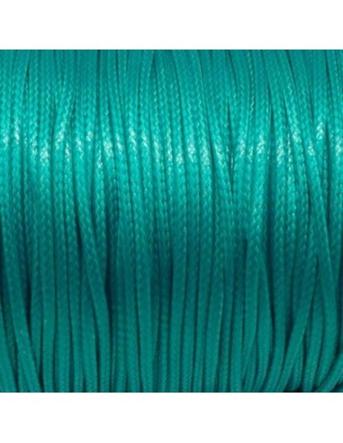 Cordon enduit pour bijoux 1mm souple bleu vert menthe à l'eau - imitation cuir