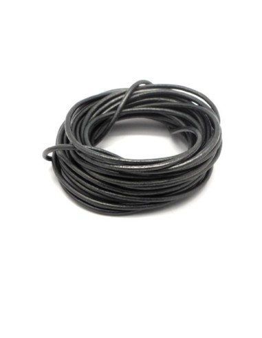 Lacet cuir 2mm vert militaire métallisé