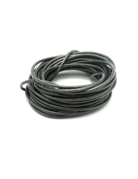 Cordon cuir 2mm vert militaire métallisé pour création bijoux Cordon cuir 2mm vert militaire métallisé pour création bijoux