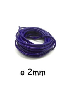 Cordon cuir 2mm de couleur bleu indigo violet