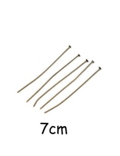 Tige métallique clous à tête plate 7cm en métal de couleur bronze