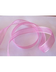 R-1m de Ruban Galon organza plat rose dragée 10mm 2