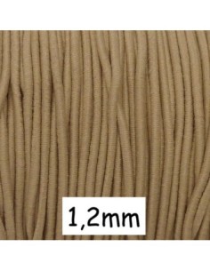 Elastique camel clair, sable en 1,2mm de diamètre - Idéal création couture, DIY