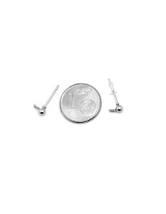 Supports puces, tiges, clous boucle d'oreille 3mm en acier inoxydable argenté avec attache plastique 2