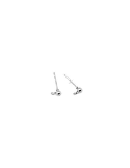 Supports clous boucle d'oreille 3mm en acier inoxydable argenté avec attache plastique