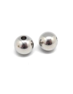 Perle ronde 10mm argenté en acier inoxydable argenté 2