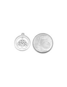 Mini pendentifs arbre de vie en acier inoxydable argenté - 13mm x 15mm - sequin arbre de vie 2