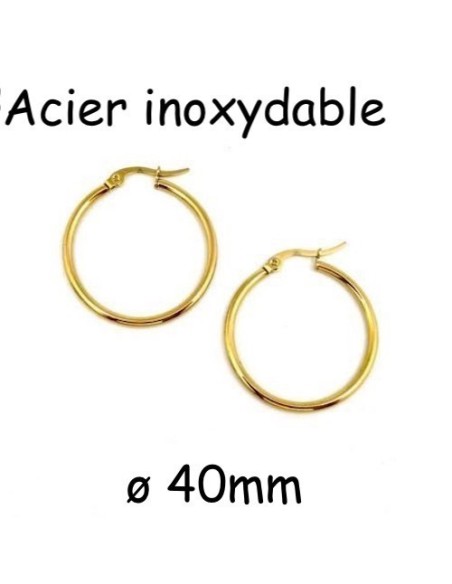 Créole doré en acier inoxydable 40mm