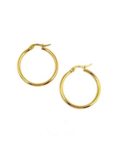 Grande créole doré en acier inoxydable 40mm