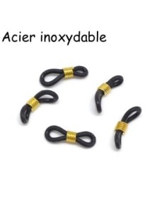 Attache lunette doré et noir en acier inox