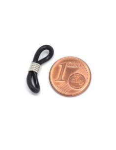Attache cordon lunette, chainette de couleur noir et acier inoxydable argenté 2
