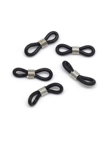 Attache cordon lunette en acier inox argenté et noir