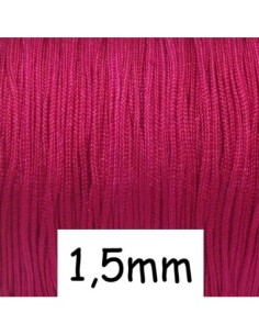 Fil de jade rose fuchsia 1,5mm,  fil nylon résistant et souple