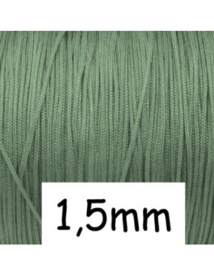 Fil de jade 1,5mm vert amande pour création bijoux