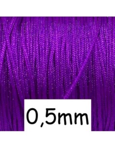 Fil de jade fin 0,5mm de couleur violet  pour bracelet WRAP, SHAMBALLA avec perles fines