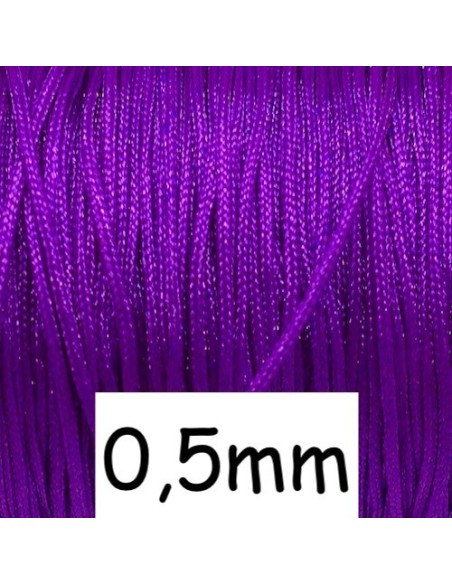 Fil de jade fin 0,5mm de couleur violet  pour bracelet WRAP, SHAMBALLA avec perles fines Fil de jade fin 0,5mm de couleur violet  pour bracelet WRAP, SHAMBALLA avec perles fines