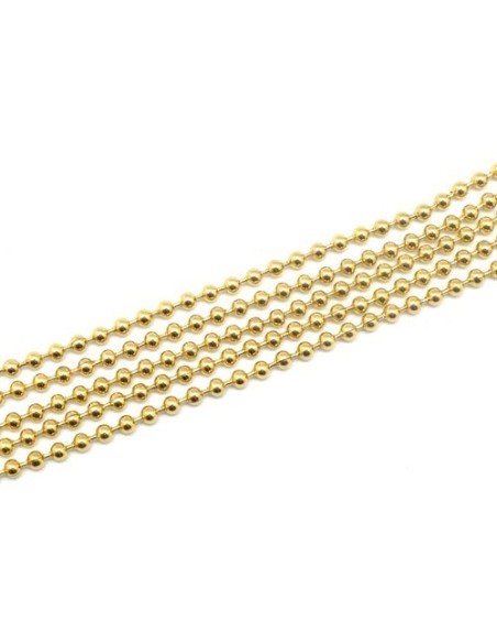 chaine bille fine doré 1,5mm en acier inox doré