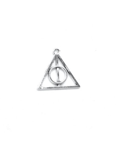 Charm triangle argenté ajouré forme géométrique 21mm x 22mm