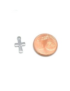 Breloque croix argenté en acier inoxydable 12mm x 7mm 2