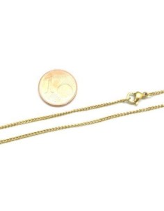 Collier chaîne très fine gourmette doré en acier inox doré avec fermoir mousqueton - 40cm 2