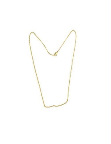 Collier fin gourmette doré en acier inox doré avec fermoir mousqueton - 40cm