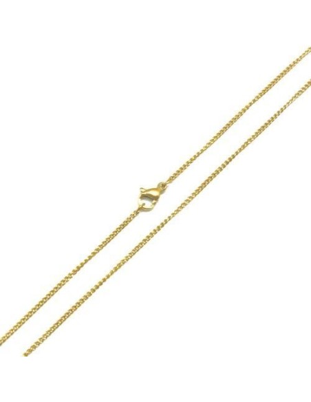 Chainette très fine gourmette doré en acier inox doré avec fermoir mousqueton - 40cm