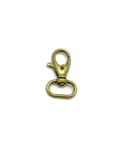 Mousqueton tournant bronze pour sac cuir 15mm