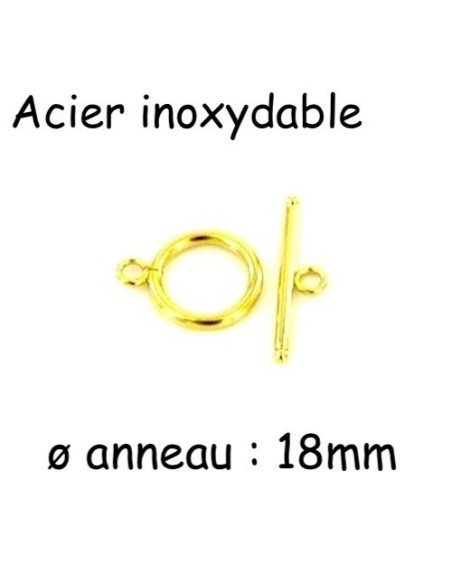 Fermoir OT doré en acier inoxydable 18mm