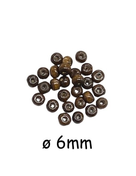 Perle bois ronde marron 6mm pour création DIY