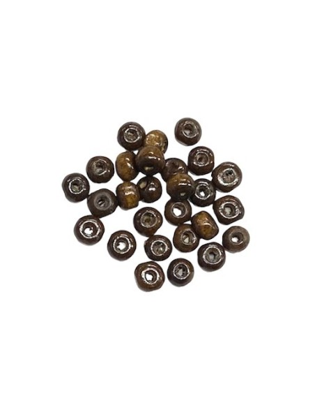 Perle bois ronde marron 6mm pour création collier Mala