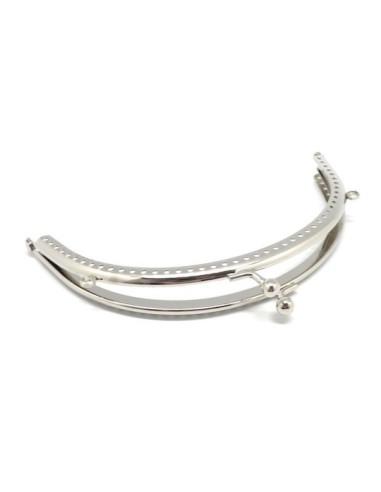 Fermoir arrondi en métal argenté 18cm pour création sac