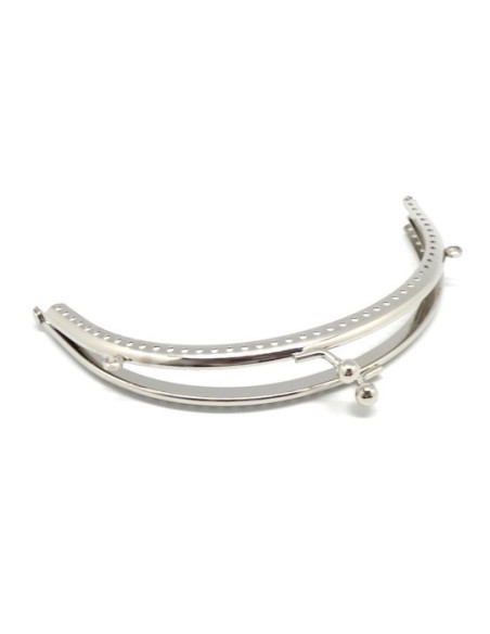 Fermoir arrondi en métal argenté 18cm pour création sac