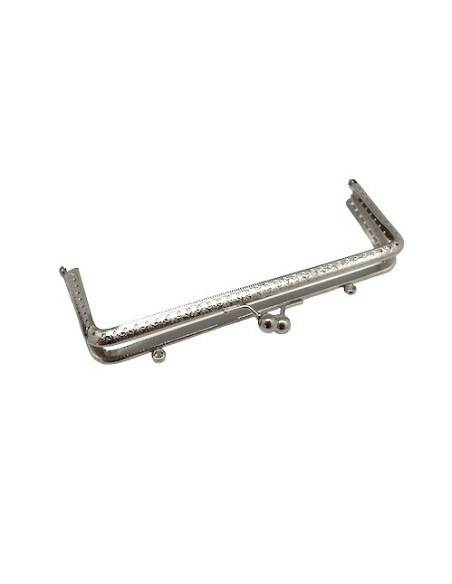 Fermoir clic clac argenté 17cm pour création trousse Fermoir clic clac argenté 17cm pour création trousse