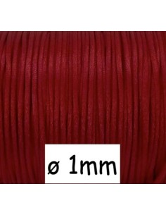 Cordon Queue de rat 1mm rouge brillant satiné
