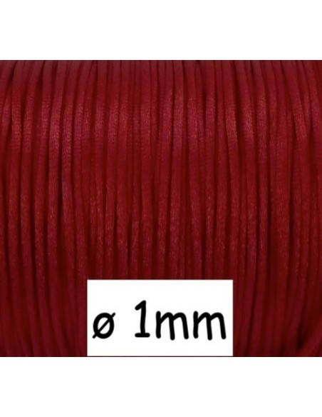 Cordon Queue de rat 1mm rouge brillant satiné