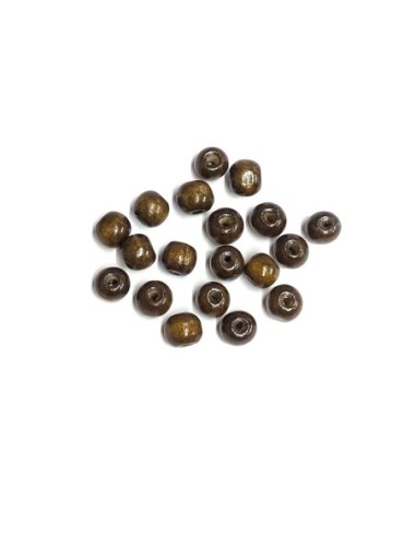 Perle bois 10mm ronde 10mm marron café