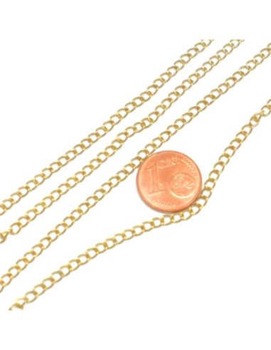 Chaine en acier inoxydable doré pour création chaine d'extension