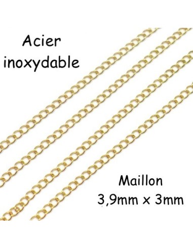 chaine de réglage doré en acier inoxydable pour création chainette de rallonge, d'extension