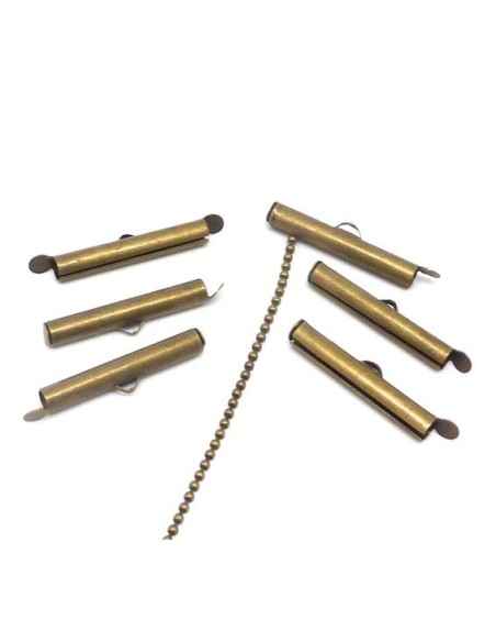 Embouts tube chaine bille bronze 20mm