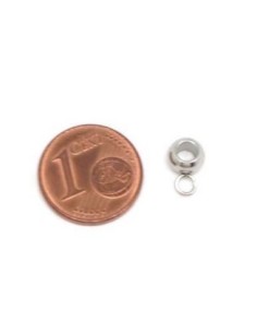 attaches breloque acier inox argenté 2mm 2